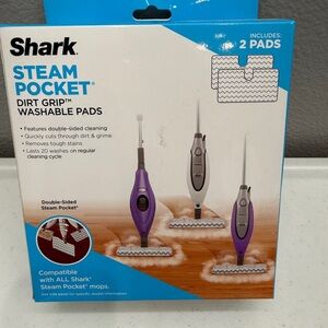 Shark Steam Pocket Dirt Grip Rectangle Mop Cleaning Microfiber Washable Pads
